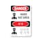 Signmission OSHA Danger Sign, Hard Hat Area Bilingual, 14in X 10in Decal, OS-DS-D-1014-VK-1292 OS-DS-D-1014-VK-1292 - alternate 1