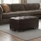 Homeroots 52" Brown Faux Leather Tufted Storage Ottoman 608894 - alternate 1