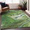 Homeroots 3' X 5' Green Blue And Ivory Abstract Washable Indoor Outdoor Area Rug 602623 - alternate 5