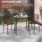Leisuremod Devon 3-Piece Aluminum Patio Dining Set, Tempered Glass Top Table & 2 Stackable Chairs, Brown DT20CBR - alternate 6