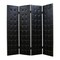 Homeroots 84" Black Faux Leather Folding Four Panel Screen Room Divider 274733 - alternate 2