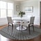 Homeroots 8' Black And Ivory Round Chevron Washable Indoor Outdoor Area Rug 612240 - alternate 3