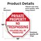 Signmission Private Property No Trespassing Vio, 18 Inch X 18 Inch, Vinyl Decal OC-D-18-148 - alternate 3
