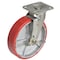Vestil Polyurethane Swivel With Brake Caster 8 In. Diameter x 2 In. Width 882 Lb. Capacity Red CST-PU-8X2-S-BR - alternate 1