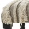 Homeroots 47in Cream Textural Boho Stripe Black Leg Upholstered Bench 483748 - alternate 4