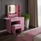 Homeroots 43" Pink Wood Lighted Two Drawer Dresser 714264 - alternate 2