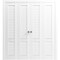 Sartodoors Sliding Closet Double Bi-fold Doors 72 x 84 inches, Louver 3388 White Silk, Tracks Trims Hardware LOUVER3388DBF-WS-96 - alternate 1