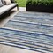 Homeroots 5' X 8' Navy Blue Beige And Ivory Striped Washable Indoor Outdoor Area Rug 598909 - alternate 1