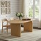 Homeroots 67" Natural Solid Wood Double Pedestal Base Oval Dining Table 712162 - alternate 4