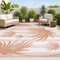 Jonathan Y Veronica Classic Beach Stripe and Palm Leaf Pink/Cream 3 ft. x 5 ft. Indoor/Outdoor Area Rug TSN402A-3 - alternate 1