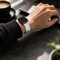 Elegani Rubber Band Compatible with Apple Watch 44mm, White, Silver, Black, Rose Gold, Yellow Gold Buckle SFRBQR-WHT-44 - alternate 2