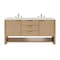 James Martin Vanities Solene 72 in. Double Vanity, Seaside Oak, w/ 3 CM Lime Delight Quartz Top D225-V72-SSO-3LDL - alternate 1