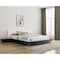 Homeroots Black and White Wood And Faux Leather King Bed Frame With Attached Nightstands 486265 - alternate 5