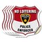 Signmission No Loitering Shield Sign Police Enforced, 4 inch X 4 inch, Vinyl Decal, 5PK SHI-D-5PACK-4-396 - alternate 1