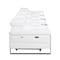 Homeroots 169" White Top Grain Leather Reclining Metal USB Sofa 720352 - alternate 6