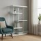 Homeroots 59" White And Clear Glass and Wood Four Tier Etagere Bookcase 333150 - alternate 2