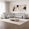 Homeroots Ash Gray Leather Power Reclining L Shaped Six Piece Corner Sectional With Console 643945 - alternate 3