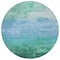 Homeroots 8' Teal Blue And Aqua Round Striped Washable Indoor Outdoor Area Rug 610909 - alternate 7