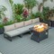 Leisuremod Chelsea 5-Pc Aluminum Sectional & Fire Pit Set, Weather-Resistant, 6-Person CSFBL-4BG - alternate 7