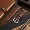 Elegani Alligator-Embossed Leather Band Compatible with Apple Watch 44mm, Brown/White, Black Buckle LATPAM-BRNWHT-BLK-44 - alternate 3