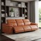 Homeroots 107" Camel Italian Leather Reclining Metal USB Sofa 720278 - alternate 7