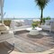 Homeroots 8' Copper Gray And Blue Round Striped Washable Indoor Outdoor Area Rug 588054 - alternate 4