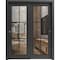 Sartodoors Sliding Closet Bypass Doors with Clear Glass, Lucia 2366 Matte Black and Aluminum Strips, Sturdy R LUCIA2366DBD-BLK-64 x 80 (2* 32x80) - alternate 1