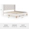 Martha Stewart Carmy King Upholstered Platform Bed, Tufted Wingback Headboard and Cushioned Siderails TW-B2503T-K-WH-MS - alternate 6