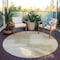 Homeroots 8' Taupe Round Geometric Washable Indoor Outdoor Area Rug 608785 - alternate 6