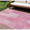 Homeroots 9' X 12' Pink And Blush Striped Washable Indoor Outdoor Area Rug 581663 - alternate 1