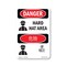 Signmission OSHA Danger Sign, Hard Hat Area Bilingual, 14in X 10in Rigid Plastic, OS-DS-P-1014-VC-1292 OS-DS-P-1014-VC-1292 - alternate 1