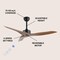 Jonathan Y Aldrin 50" Modern Minimalist Iron/Plastic Mobile-App/Remote-Controlled 6-Speed Razor Ceiling Fan, Lig JYL9715E - alternate 5