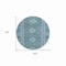 Homeroots 8' Blue Round Geometric Washable Indoor Outdoor Area Rug 607436 - alternate 6