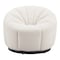 Homeroots 36" Cream And Black Faux Shearling And Upholstered Barrel Chair 564971 - alternate 4