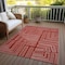 Homeroots 3' X 5' Red And Ivory Geometric Washable Indoor Outdoor Area Rug 600858 - alternate 5