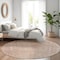 Homeroots 8' Copper And Beige Round Abstract Washable Indoor Outdoor Area Rug 616006 - alternate 5