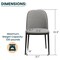 Leisuremod Tule Dining Side Chair, Black Frame with Light Grey Leather Seat, 4PK TCBL18LGR4 - alternate 6