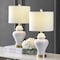 Jonathan Y Qin 22" Ceramic/Iron Classic Cottage LED Table Lamp, White, 2PK JYL6602C-SET2 - alternate 5