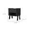 Homeroots 22" Black Wood One Drawer Nightstand 534887 - alternate 7