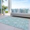 Homeroots 9' X 12' Turquoise Teal Blue And Ivory Medallion Washable Indoor Outdoor Area Rug 587774 - alternate 7