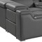 Homeroots Dark Gray Italian Leather Power Reclining U Shaped Eight Piece Corner Sectional With Console 632567 - alternate 8