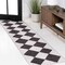 Jonathan Y Draper Classic Geometric Diamond Pattern White/Charcoal 2 ft. x 8 ft. Runner Rug ATH100A-28 - alternate 1