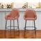 Homeroots Set of Two 30" Brown And Black Faux Leather And Steel Bar Height Bar Chairs 555707 - alternate 8
