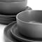 Soho Lounge Bryant Park 12 Piece Reactive Stoneware Dinnerware Set in Gray 750123477M - alternate 4