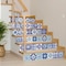 Homeroots 12" X 12" Vintage Turq Blue and White Peel and Stick Removable Tiles 556404 - alternate 7