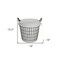 Homeroots White Fabric Lined Metal Laundry Type Basket With Handle 379817 - alternate 4