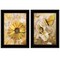 Homeroots Set Of Two Flowers and Butterflies 2 Black Framed Print Wall Art, 2PK 407178 - alternate 1