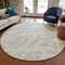 Homeroots 8' Round Beige and Ivory Round Abstract Washable Non Skid Indoor Outdoor Area Rug 559231 - alternate 4