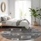 Homeroots 8' Black And Gray Round Geometric Washable Indoor Outdoor Area Rug 605015 - alternate 6