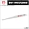 Milwaukee Tool 9 in x 5 TPI Reciprocating Saw Blade, 25 PK 48-00-8036 - alternate 4